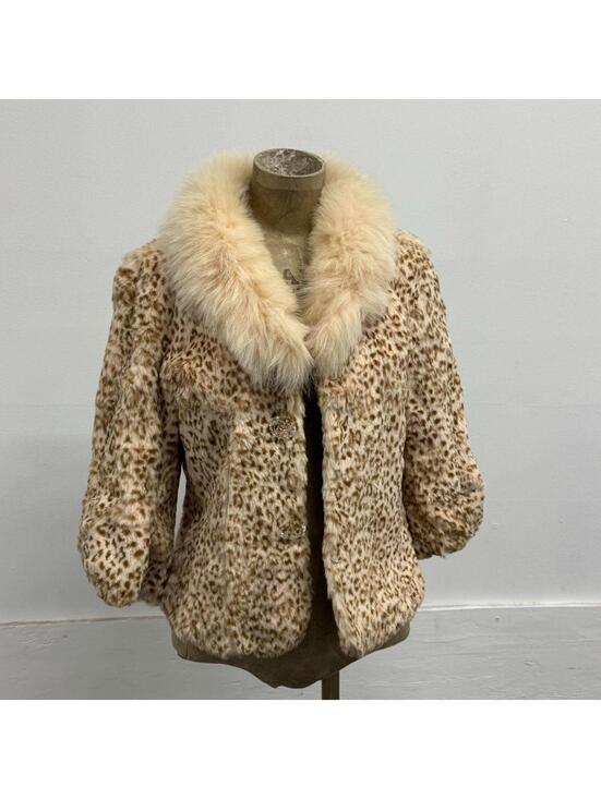 Jackets & Blazers - Vintage Y2K Pastel Rabbit & Fox Fur Jacket